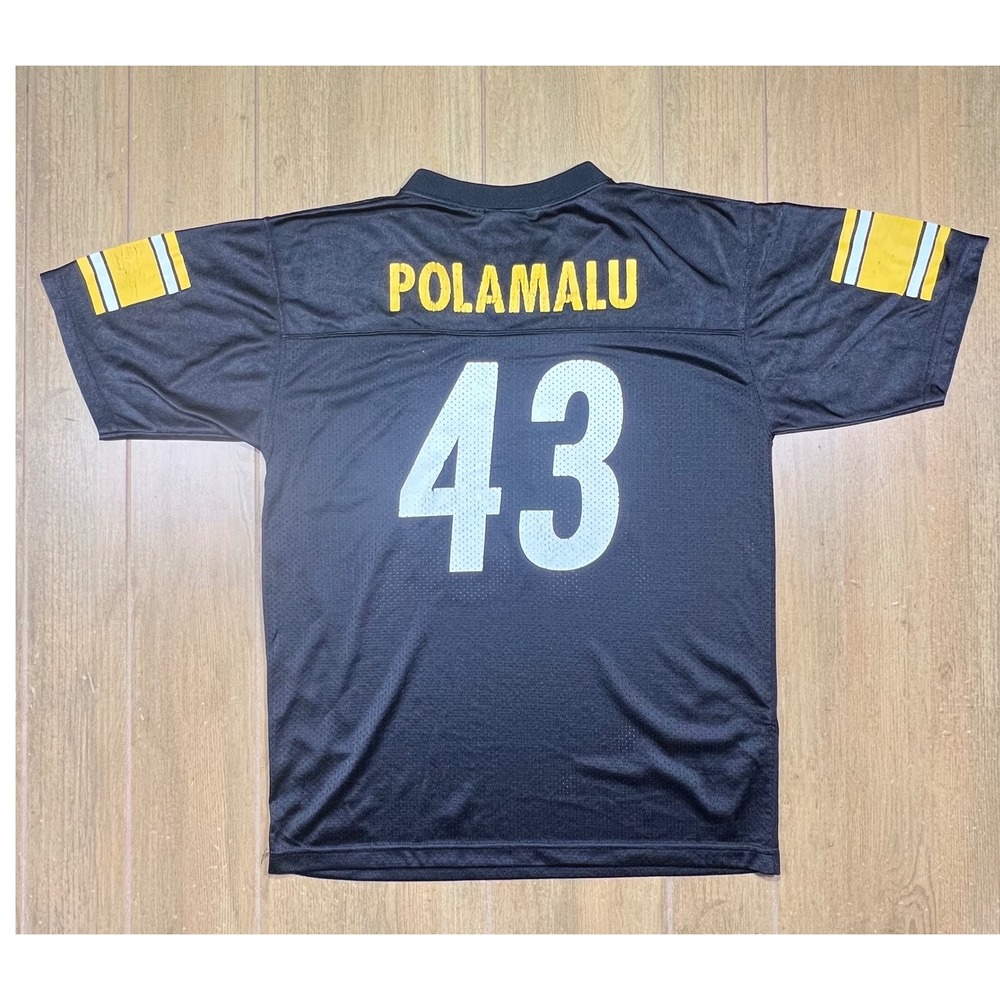 NFL Team Apparel Pittsburgh Steelers Troy‎ Polamalu 43 Jersey Black Mens XL